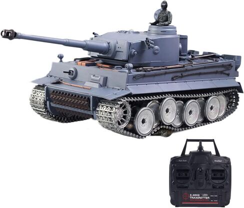 1/16 Scale German Tiger I RC Tank 3818 7.0 RTR 2.4GHz Remote Control Military Tank with 340° Rotating Turret, Smoke, Sound, Light, BB Shooting & Infrared Combat(Professional Version) in Saudi Arabia