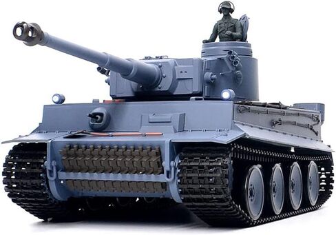 1/16 مقياس German Tiger I RC Tank 3818 7.0 RTR 2.4 جيجا هرتز دبابة عسكرية للتحكم عن بعد مع برج دوار 340 درجة، دخان، صوت، ضوء، إطلاق نار BB والقتال بالأشعة تحت الحمراء (الإصدار الاحترافي) in Kuwait