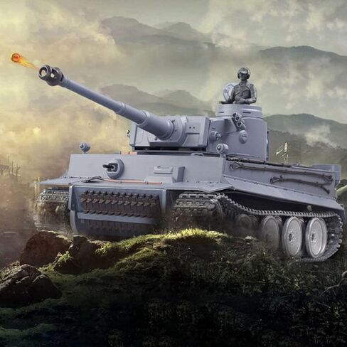 1/16 Scale German Tiger I RC Tank 3818 7.0 RTR 2.4GHz Remote Control Military Tank with 340° Rotating Turret, Smoke, Sound, Light, BB Shooting & Infrared Combat(Professional Version) in Saudi Arabia