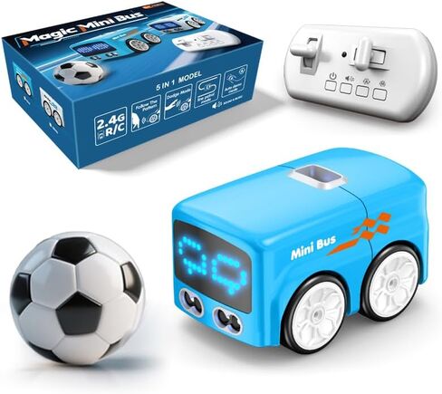Jaming RC Mini Bus، 2.4G سيارات التحكم عن بعد، لعبة حافلات المدينة الكلاسيكية للأطفال، سيارة التحكم عن بعد مع أضواء LED ولعبة حافلة استشعار الإيماءات، هدية للأطفال الأولاد والبنات (أبيض) in Kuwait