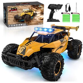 BLUEJAY Remote Control Car, 2.4GHz High Speed 33KM/H RC Cars Toys, 1:12 Monster RC Truck Off Road with LED Headlight and Rechargeable Battery Gifts for Adults Boys 8-12 in Kuwait