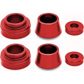 شجيرات ذراع مفصل التوجيه الأمامي من سبائك الألومنيوم CNC لـ Tamiya TT02 TT-02 - ترقية الأجزاء لزيادة الأداء العام والمتانة، أحمر in Kuwait