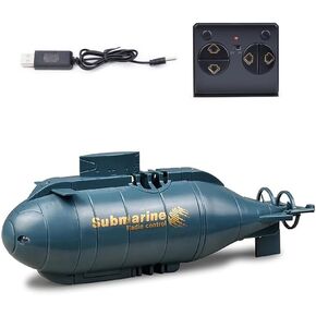 غواصة صغيرة تعمل بالتحكم عن بعد، عالية السرعة مقاومة للماء وقابلة لإعادة الشحن وجهاز تحكم عن بعد تحت الماء غواصة نووية مع ملاحة بستة اتجاهات وتصميم مقاوم للماء، هدايا مثالية للشباب البالغين (أسود) in Kuwait