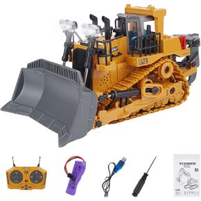 بلدوزر BC1045 1/24RC، جرافة RC من سبيكة 2.4G 11CH مع أضواء ومؤثرات صوتية، هدية التحكم عن بعد للمركبات الهندسية in Kuwait