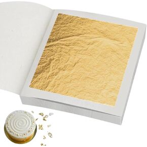 Edible Gold Leaf Sheets, 1.7 x 1.7 in, Pack of 10 Edible Gold Leaf Sheets for Cakes, Desserts, Candies, Art and Craft, Face Masks and Nail Art in Saudi Arabia