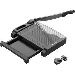 ماكينة تشذيب الورق 3 في 1، ماكينة تشذيب الورق شديدة التحمل 12 بوصة للمكاتب والحرف اليدوية، سعة القطع 10-12 ورقة (أسود) in Kuwait