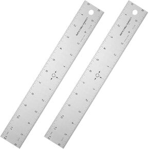 Tellegloww 2 Pack 12 Inch Center Finding Rulers Aluminum Metal Centering Ruler Tool Straight Edge for Woodworking Metal Work Construction and Around The Home in Kuwait