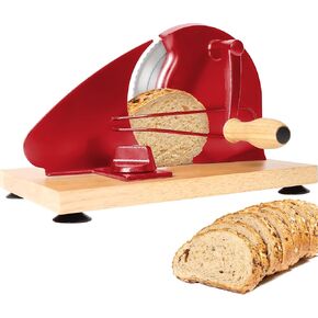 Manual Bread Slicer for Homemade Bread,Even Slicing Thickness-Adjustable Slices,Sourdough Slicer with Scale Lines&SuperStrong SuctionCup Fixation (Red-Guide) in Kuwait
