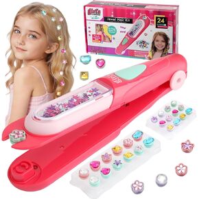 DreUPre Hair Gem Stamper Kit – Reusable Hair Bedazzler with Bling Hair Gems, Easy Press-On Hair Rhinestones for Girls, Kids & Teens, Fun DIY Gift for Parties & Holidays (Pink) in Saudi Arabia