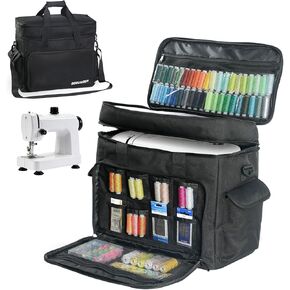 حقيبة ماكينة الخياطة، حقيبة حمل ماكينة الخياطة مكونة من طبقتين مع حزام كتف قابل للتعديل - حقيبة ماكينة الخياطة لمعظم الماكينات والملحقات القياسية in Kuwait