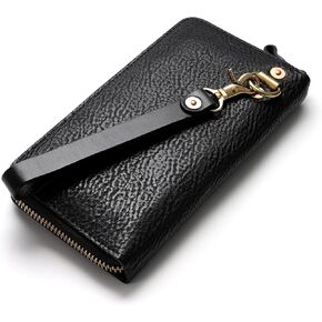 حقيبة محفظة كلاسيكية مصنوعة يدويًا للرجال من IJUN - جلد بقر مدبوغ نباتي محبب بالكامل (برتقالي) in Kuwait