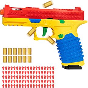 Building Block Toy Gun Pistol, Automatic Shell Ejecting Toy Gun, DIY Mini Blaster Fidget Gun Shooting Games Education Model Fake Gun Gifts for Halloween Christmas Birthdays in Saudi Arabia