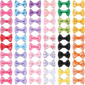 60 قطعة من فيونكات شعر الكلاب الصغيرة مع مشابك معدنية، مشبك شعر للكلاب مقاس 1.5 بوصة لتصفيف الحيوانات الأليفة in Kuwait