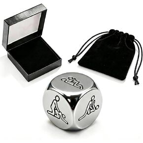 Premium Stainless Steel Couples Decision Dice – Weighted Metal Role Playing Game with 6 Romantic Positions – Novelty Date Night & Valentines Gift for Him or Her – Includes Discrete Luxury Gift Box in Saudi Arabia