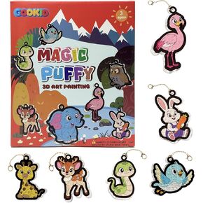 gookid Magic Puffy 3D Drawing Kit - Foam Texture Paper Puffy Popcorn Magic Painting Set, Water Activated Bubble Art Craft for Kids & Adults in Saudi Arabia