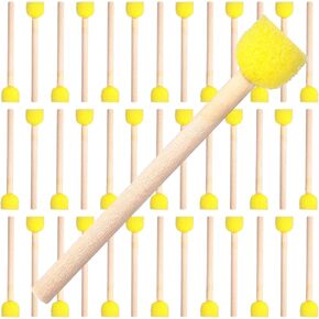 40pcs Sponge Paint Brushes Round Foam Sponge Brushes for Painting with Wooden Handle for DIY Arts and Crafts Yellow Foam Paint Brush in Kuwait