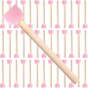 40 Pcs Round Sponge Foam Brush Set Wooden Handle Foam Paint Brushes Pink Paint Sponges for Painting Crafts, Staining Tools, Art Supplies in Kuwait