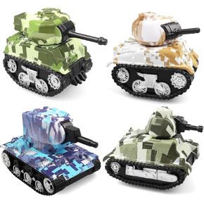 4 قطع من دبابات لعبة السحب الصغيرة، نماذج دبابات لعب المركبات للأطفال، هدايا حفلات أعياد الميلاد للأولاد والبنات للأعمار 3 4 5 6 in Kuwait