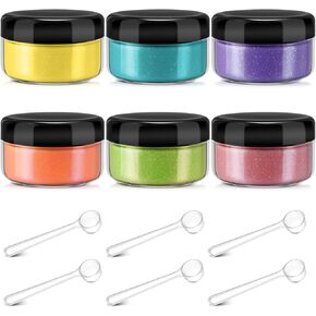 مجموعة مسحوق النقش Heigble 6 قطع بوزن 0.5 أونصة من أجل بطاقات المعايدة اليدوية اليدوية لصنع دعوات الزفاف في سجل القصاصات (لون مشرق) in Kuwait