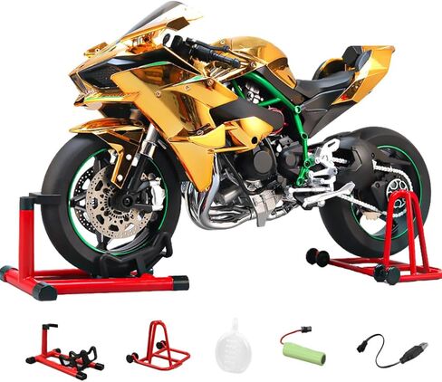 RC Motorcycle Model for Adult, 1/7 Scale Remote Control Motorcycle V4 Top Edition with Ignition System & Smoke Spray, for Biker in Saudi Arabia