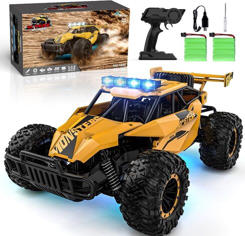 BLUEJAY Remote Control Car, 2.4GHz High Speed 33KM/H RC Cars Toys, 1:12 Monster RC Truck Off Road with LED Headlight and Rechargeable Battery Gifts for Adults Boys 8-12 in Kuwait