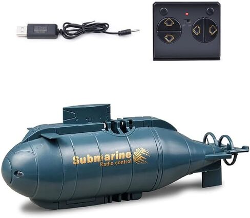 غواصة صغيرة تعمل بالتحكم عن بعد، عالية السرعة مقاومة للماء وقابلة لإعادة الشحن وجهاز تحكم عن بعد تحت الماء غواصة نووية مع ملاحة بستة اتجاهات وتصميم مقاوم للماء، هدايا مثالية للشباب البالغين (أسود) in Kuwait