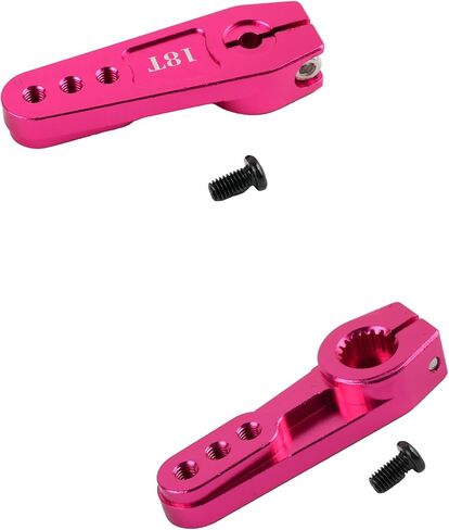 Aluminum Steering Servo Horn, Pink, 18T, 2 Pack, for 60KG 80KG 150KG Servo Motor, RC Car Truck Robot Boat Models, 3 Holes in Kuwait