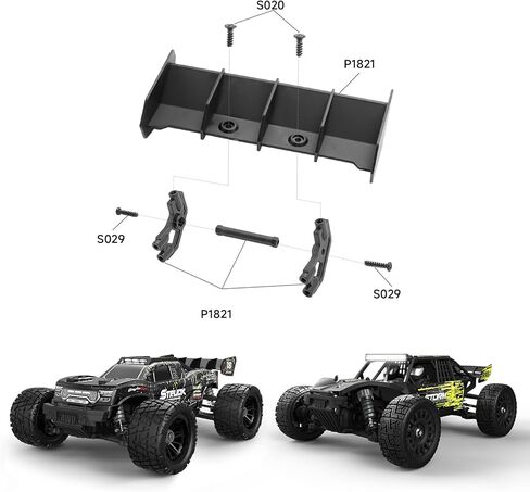 HAIBOXING 1/18 Scale Brushed RC Car Spare Parts, Wing Stay with Screws, Replacement Rear Wing for 2025 Version 18858E / 18872/18856 RC Trucks (P1821) in Saudi Arabia