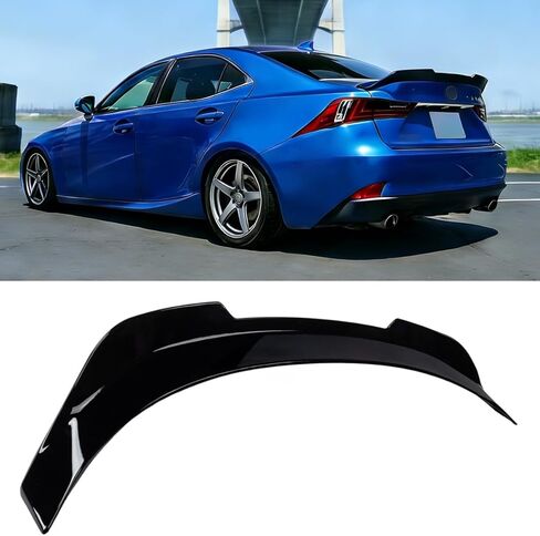 2014-2020 متوافق مع لكزس IS200t IS250 IS300 IS350 XE30، جناح خلفي للصندوق، نمط PSM Duckbill، ABS أسود لامع - WheelX in Kuwait