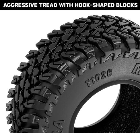 إطارات INJORA 1.0 بوصة MAVERIX M/T 52 * 19 مم لترقية زواحف RC 1/18 1/24 (T1026) in Kuwait