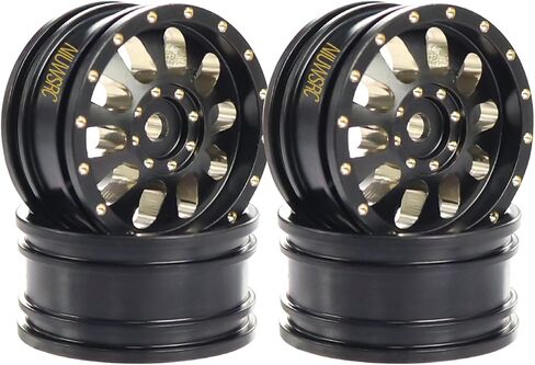 4pcs Black Coating Brass 23g Wheel Rim Hub Offset 0.7" for AXIAL SCX30 Jeep Wrangler JLU Ford Bronco 1/30 RC Crawler Car Upgrade Parts (6 Holes) in Kuwait