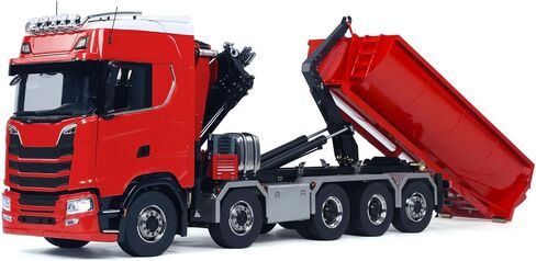 1/14 RC Roll On Off Tipper 770S يتم التحكم فيه عن طريق الراديو 10x10 رافعة هيدروليكية قلابة شاحنة قلابة على جانب العجلة وقفل تفاضلي نموذج درجة الهوايات للأعمار من 14 عامًا فما فوق in Saudi Arabia