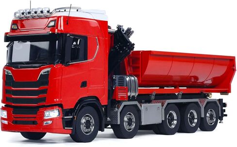 1/14 RC Roll On Off Tipper 770S يتم التحكم فيه عن طريق الراديو 10x10 رافعة هيدروليكية قلابة شاحنة قلابة على جانب العجلة وقفل تفاضلي نموذج درجة الهوايات للأعمار من 14 عامًا فما فوق in Saudi Arabia