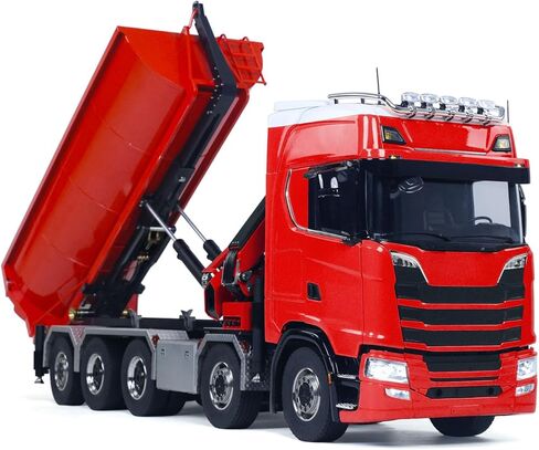 1/14 RC Roll On Off Tipper 770S يتم التحكم فيه عن طريق الراديو 10x10 رافعة هيدروليكية قلابة شاحنة قلابة على جانب العجلة وقفل تفاضلي نموذج درجة الهوايات للأعمار من 14 عامًا فما فوق in Saudi Arabia
