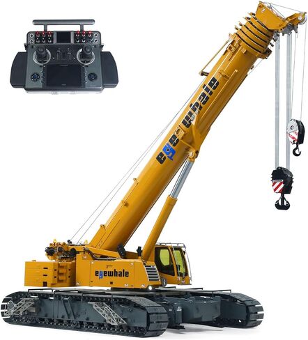 Eyewhale 1/14 Metal Remote Control Hydraulic Telescopic Crawler Crane Truck RC Hoist Model Brushless Esc Frsky Radio 5D Joystick Hobby Grade Model for Ages 14+ in Saudi Arabia