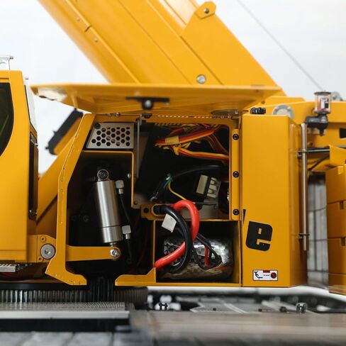Eyewhale 1/14 Metal Remote Control Hydraulic Telescopic Crawler Crane Truck RC Hoist Model Brushless Esc Frsky Radio 5D Joystick Hobby Grade Model for Ages 14+ in Saudi Arabia