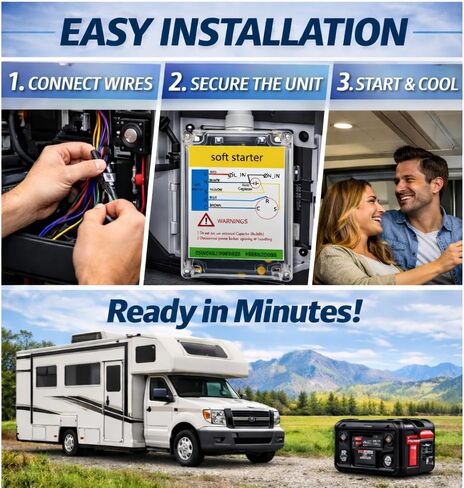 Soft Start for RV Air Conditioner – RV AC Soft Start Kit, Reduces Startup Current, Compatible with Small Generators, Easy Installation, Softstart RV Air Conditioner Solution in Saudi Arabia