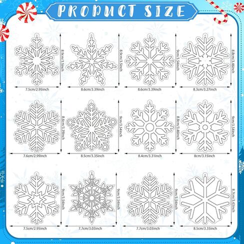 36 Sets Winter Snowflake Suncatcher Crafts Kits Christmas Snowflake Sun catcher Ornaments Decorations for Kids Classroom DIY Craft Window Paint Art Hanging Snow Suncatchers for Xmas Party Favor Home in Saudi Arabia