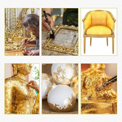 Edible Gold Leaf Sheets, 1.7 x 1.7 in, Pack of 10 Edible Gold Leaf Sheets for Cakes, Desserts, Candies, Art and Craft, Face Masks and Nail Art in Saudi Arabia