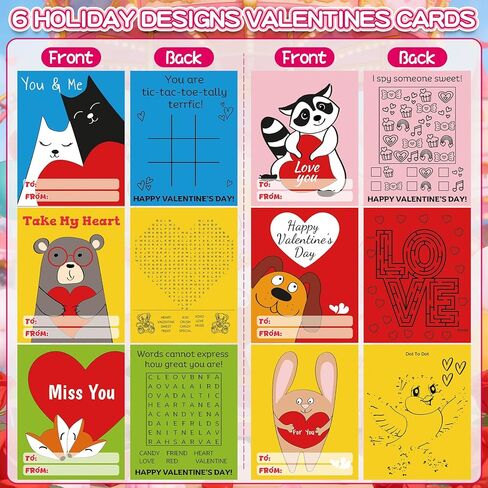 Rotu Valentines Cards for Kids Classroom - Valentines Day Gifts for Kids Valentines Day Cards for Kid School Valentine Day Classroom Favors Valentine Class Gifts Paint Set (240 PCS) in Saudi Arabia
