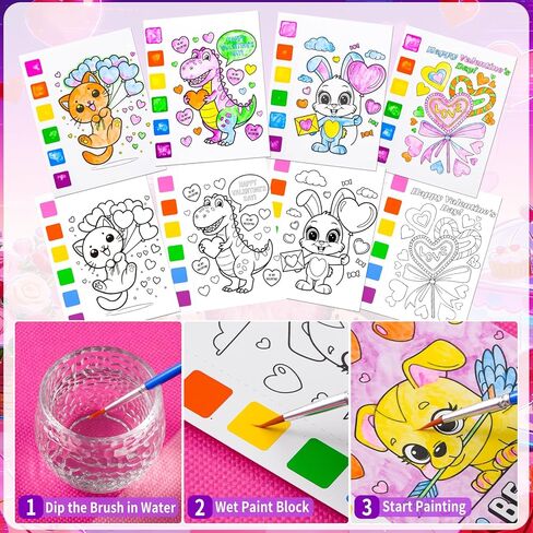 Rotu Valentines Cards for Kids Classroom - Valentines Day Gifts for Kids Valentines Day Cards for Kid School Valentine Day Classroom Favors Valentine Class Gifts Paint Set (240 PCS) in Saudi Arabia