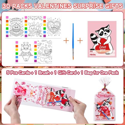 Rotu Valentines Cards for Kids Classroom - Valentines Day Gifts for Kids Valentines Day Cards for Kid School Valentine Day Classroom Favors Valentine Class Gifts Paint Set (240 PCS) in Saudi Arabia