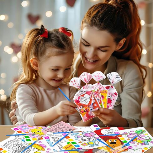 Rotu Valentines Cards for Kids Classroom - Valentines Day Gifts for Kids Valentines Day Cards for Kid School Valentine Day Classroom Favors Valentine Class Gifts Paint Set (240 PCS) in Saudi Arabia