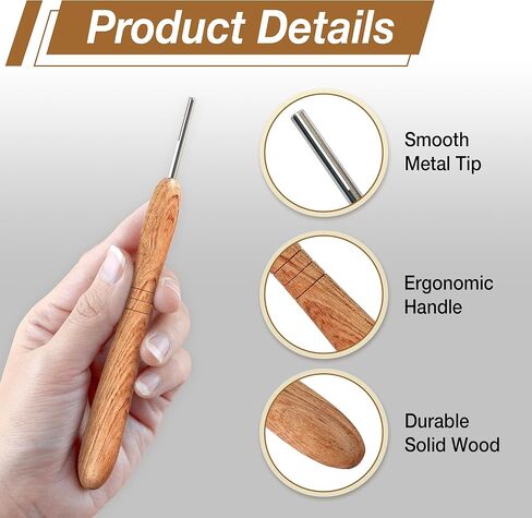 Savina Wooden Paper Bead Roller with Slotted Metal Tip - Handcrafted Hardwood Quilling Tool with Ergonomic Handle for DIY Paper Jewelry & Bead Making Crafts (1) in Saudi Arabia