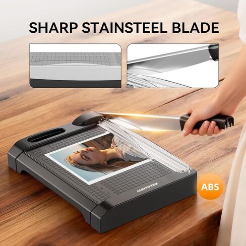 ماكينة تشذيب الورق 3 في 1، ماكينة تشذيب الورق شديدة التحمل 12 بوصة للمكاتب والحرف اليدوية، سعة القطع 10-12 ورقة (أسود) in Kuwait