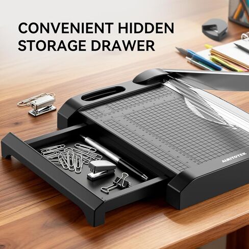 ماكينة تشذيب الورق 3 في 1، ماكينة تشذيب الورق شديدة التحمل 12 بوصة للمكاتب والحرف اليدوية، سعة القطع 10-12 ورقة (أسود) in Kuwait