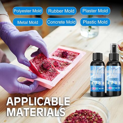 Mold Release Spray, 7oz Silicone Mold Release Spray, Water Based Fast Drying Odorles Non-Stick Suitable for Demolding Candles, Plaster, Soap and Epoxy Resin from Plastic, Plaster, Metal Various Molds in Saudi Arabia