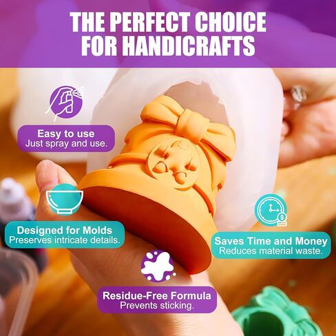 Silicone Mold Release Spray - Professional Mold Release Agent for Epoxy Resin and Candle Making, Fast Drying, Non-Stick, Easy to Demold, Epoxy Release Spray Suitable for Various Molds in Saudi Arabia