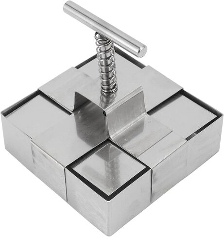 Metal Clay Cutter, Stainless Steel Clay Cutter, Spring Loaded Piston, Cutting, Handmade, Cake Cutter Shape for Salads, Desserts (L) in Saudi Arabia
