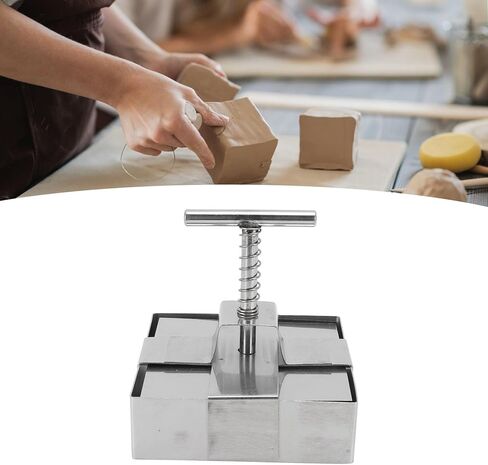 Metal Clay Cutter, Stainless Steel Clay Cutter, Spring Loaded Piston, Cutting, Handmade, Cake Cutter Shape for Salads, Desserts (L) in Saudi Arabia